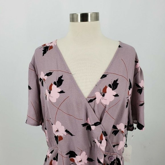 Leith Purple Quail Cherry Side Button Mini Dress - Picture 6 of 9